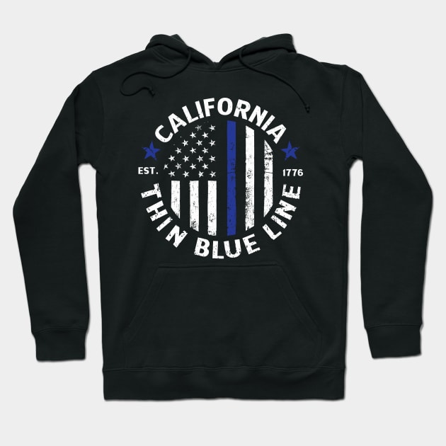 California Police T-shirt, Thin Blue Line Hoodie by Beloria_Tees